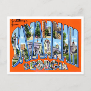 Savannah, Georgia Vintag Big Letters Postcard Postkarte