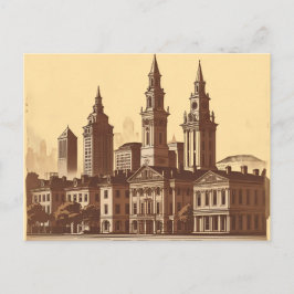 Savannah Georgia Vintag Skyline Postkarte