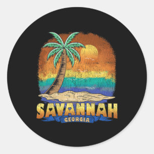 Savannah Georgia Vintage abgenutztes Souvenir Runder Aufkleber