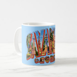 Savannah Georgia Vintage Postkarten-Tasse Kaffeetasse