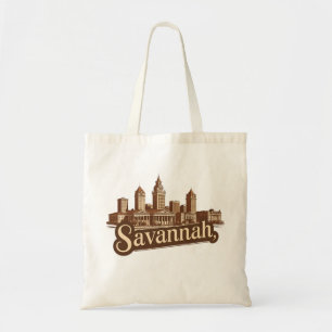 Savannah Georgia Vintage-Skyline   Tragetasche