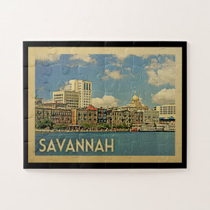 Savannah Georgia Vintage Travel Puzzle