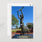 Savannah Georgia Waving Girl Statue Travel Foto Postkarte (Vorne/Hinten)
