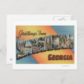 Savannah, Georgien - Große Briefmarkenszenen Postkarte (Vorne/Hinten)