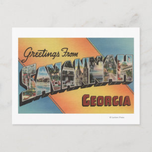 Savannah, Georgien - Große Briefmarkenszenen Postkarte