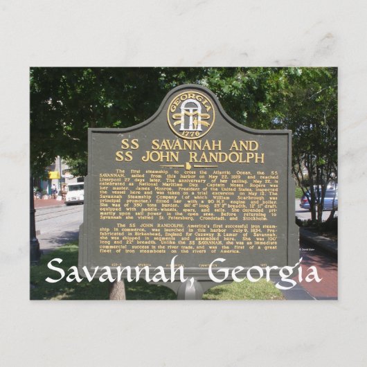 Savannah, Georgien Postkarte (Vorderseite)