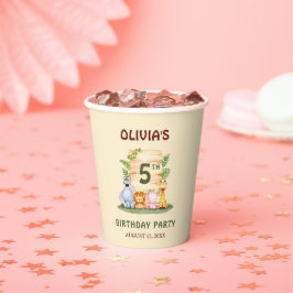 Savannah giraffe Löwe Hippo Zebra Elefant Pappbecher