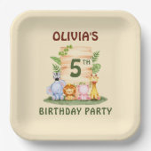 Savannah giraffe Löwe Hippo Zebra Elefant Pappteller (Vorderseite)