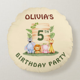 Savannah giraffe Löwe Hippo Zebra Elefant Rundes Kissen