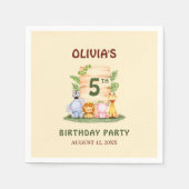 Savannah giraffe Löwe Hippo Zebra Elefant Serviette (Vorderseite)