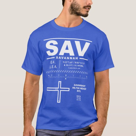 Savannah / Hilton Head Int'l Airport SAV T - Shirt (Vorderseite)