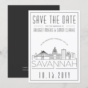 Savannah Hochzeit Stilisierte Skyline "Bitte vor Einladung