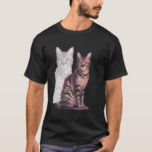 Savannah-Katze Lustiges Design Serval-Katze T-Shirt