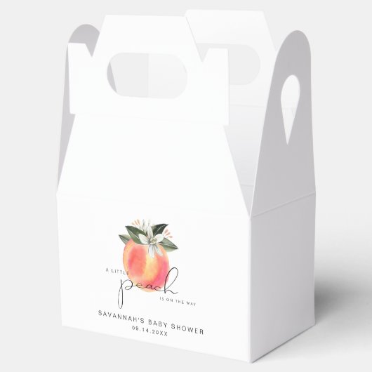 SAVANNAH Kleine Peach Baby Dusche Geschenkschachtel (Geöffnet)