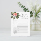 SAVANNAH Kleine Pfirsichwünsche für Babyduschenspi Begleitkarte (Stehend Vorderseite)