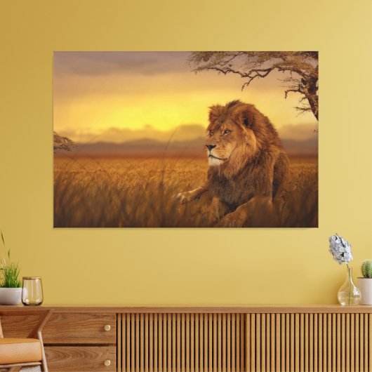 Savannah Löwe Leinwanddruck (Insitu (Wohnzimmer))