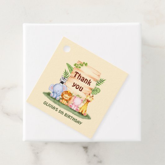 Savannah Löwe zebra hippo giraffe vielen Dank Geschenkanhänger (Beispiel)