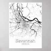 Savannah Map - Georgia - City Map Poster (Vorne)