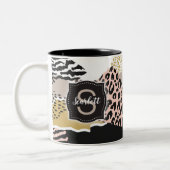 Savannah mit/ Custom Monogram & Name Zweifarbige Tasse (Links)