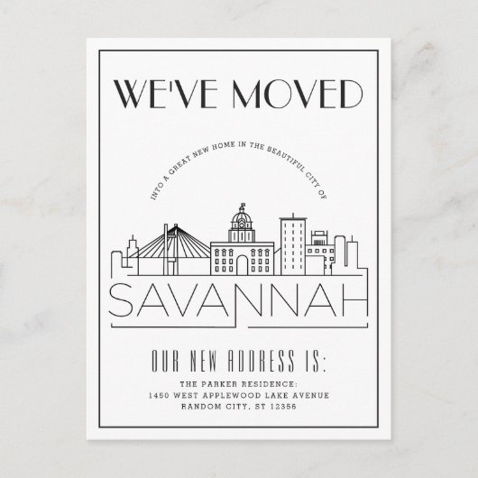 Savannah Modern Deko | Änderung der Anschrift Ankündigungspostkarte (Vorderseite)