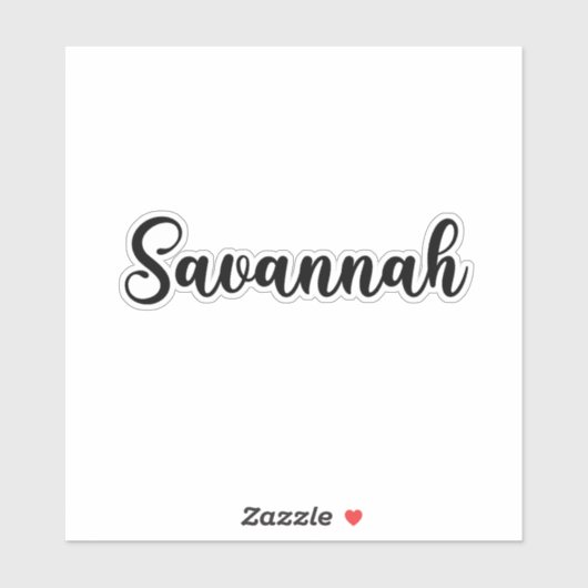 Savannah Name - Handgeschriebene Kalligrafie Aufkleber (Blatt)