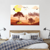 Savannah Nature Landschaft Sonnenuntergang Kunst,  Leinwanddruck (Insitu (Schlafzimmer))