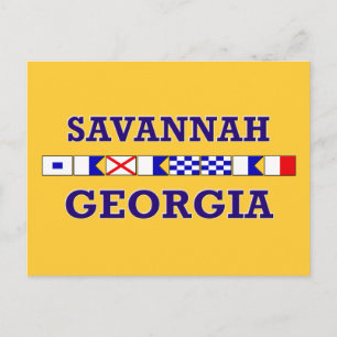 Savannah Nautical Flag Postcard Postkarte