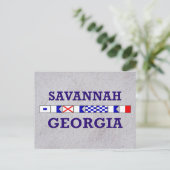 Savannah Nautical Flag Postcard Postkarte (Stehend Vorderseite)