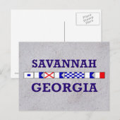 Savannah Nautical Flag Postcard Postkarte (Vorne/Hinten)