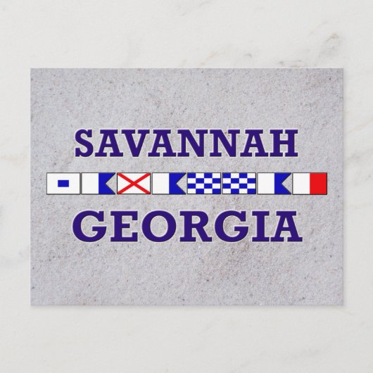 Savannah Nautical Flag Postcard Postkarte (Vorderseite)