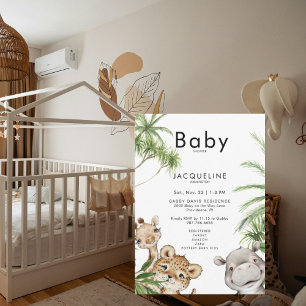 Savannah Niedlich Baby Jungle Animal Baby Dusche Einladung