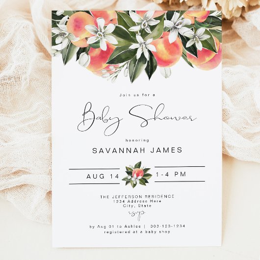 SAVANNAH Niedlich Kleine Pfirsichdusche Einladung