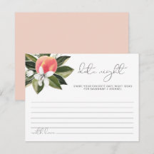 SAVANNAH Niedlich Peach Date Night Advice Card