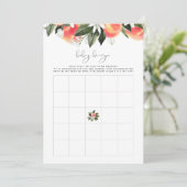 SAVANNAH Peach Baby Shower Bingo Game Einladung (Stehend Vorderseite)