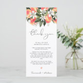 SAVANNAH Peach Baby Showtisch Dankeschön Karte (Stehend Vorderseite)