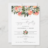 SAVANNAH Peach Botanical Floral Engagement Party Einladung (Vorderseite)