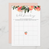 SAVANNAH Peach Brautparty Bingo Game Einladung (Vorne/Hinten)