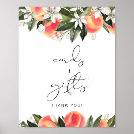 SAVANNAH Peach Cards and Gifts Sign Poster