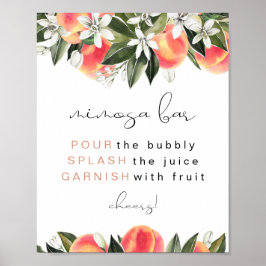 SAVANNAH Peach Mimosa Bar Sign Poster