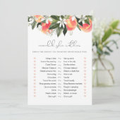 SAVANNAH Peach würde sie eher Bridal Game Einladung (Stehend Vorderseite)