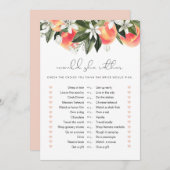 SAVANNAH Peach würde sie eher Bridal Game Einladung (Vorne/Hinten)