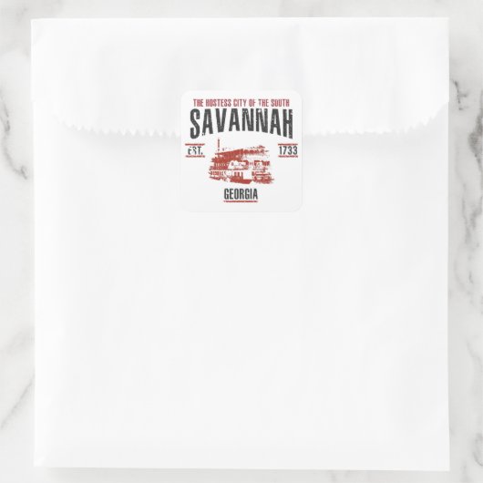 Savannah Quadratischer Aufkleber (Tasche)