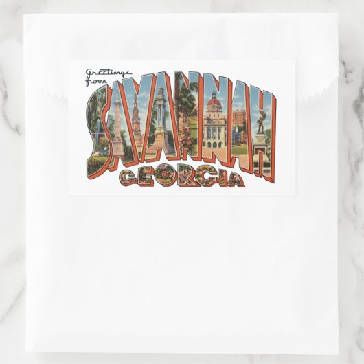 Savannah Rechteckiger Aufkleber (Tasche)