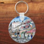 Savannah River Street georgia ga Bars Restaurants Schlüsselanhänger (Vorderseite)