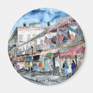 savannah_river_street_painting, Savanne GA Riv… Magnet