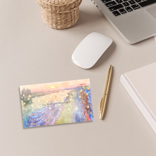 Savannah River Sunset Watercolor Website Begleitkarte