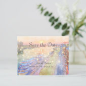 Savannah River Sunset Watercolor Wedding Ankündigungspostkarte (Stehend Vorderseite)