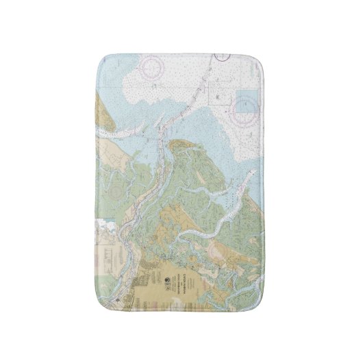 Savannah River und Wassaw Sound Nautical Chart Badematte (Vorderseite Vertikal)