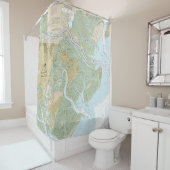 Savannah River und Wassaw Sound Nautical Chart Duschvorhang (Beispiel)
