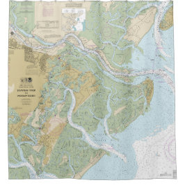 Savannah River und Wassaw Sound Nautical Chart Duschvorhang